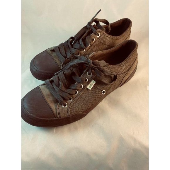 Womans Retro SIMPLE Canvas Tie Up Sneakers  Smoke free - Picture 1 of 5